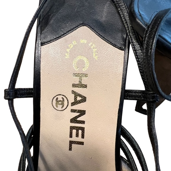 CHANEL Black Slingback Heels Pumps Size 40/Size 10 - Picture 3 of 12